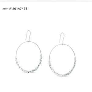 Zales Sterling Silver beaded hoop earrings.